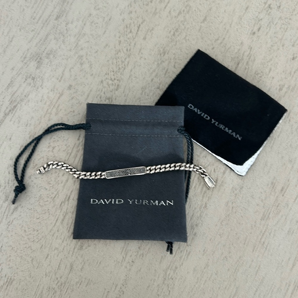 Authentic David Yurman, black diamond bar bracelet